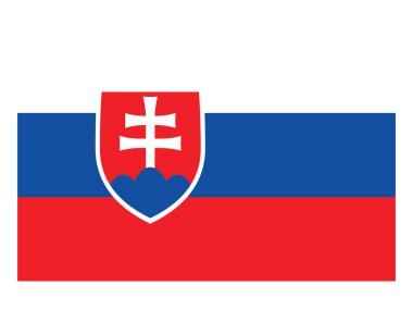 Avrupa ülkesi Slovakya 'nın Düz Bayrağı