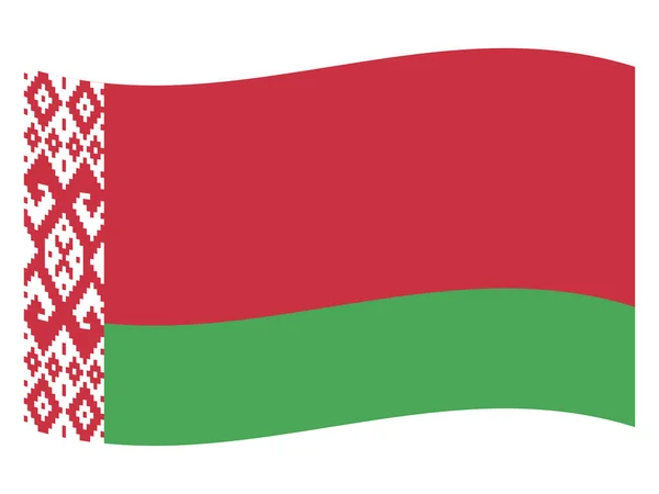 Bandera Ondeante Del País Europeo Belarús — Archivo Imágenes Vectoriales