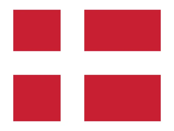 Плоский Флаг Европейской Страны Дания — стоковый вектор