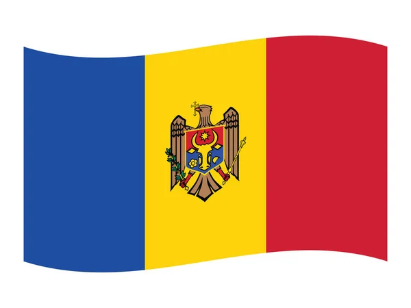 Bandera Ondeante Del País Europeo Moldavia — Archivo Imágenes Vectoriales
