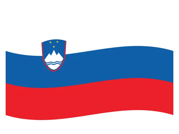 Waving Flat Flag European Country Slovenia — Stock Vector