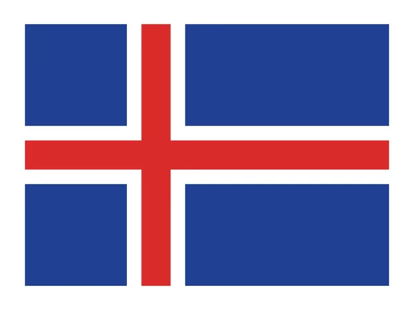 Плоский Флаг Европейской Страны Исландия — стоковый вектор