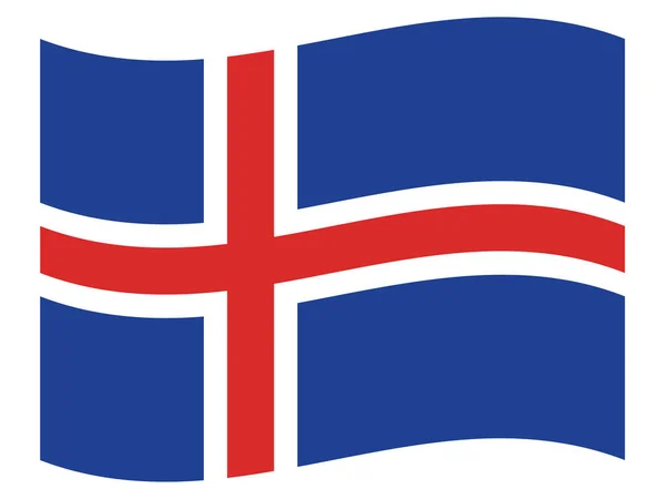 Размахивая Плоским Флагом Европейской Страны Исландия — стоковый вектор