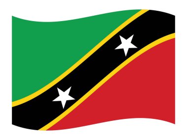 Orta Amerika 'nın Saint Kitts ve Nevis ülkesinin Düz Bayrağı