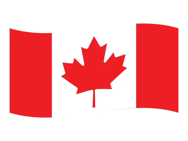 加拿大北美国家飘扬的扁平国旗 — 图库矢量图片