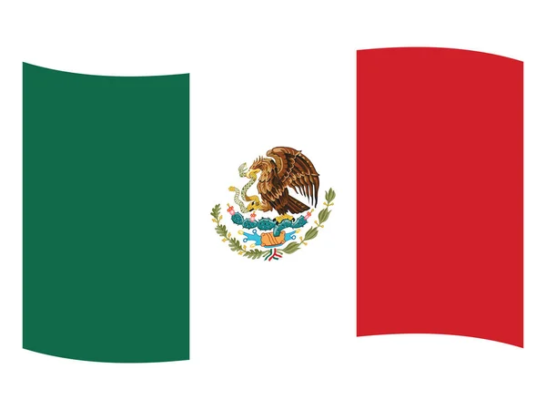 Ondeando Bandera Plana Del País Norteamericano México — Vector de stock