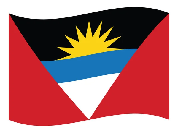 Хвилюючий Прапор Центральної Америки Країни Антигуа Барбуди — стоковий вектор