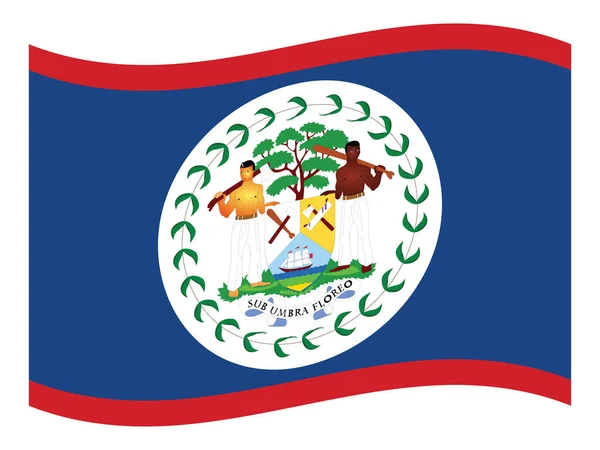 Bandeira Plana Acenando País Centro Americano Belize —  Vetores de Stock