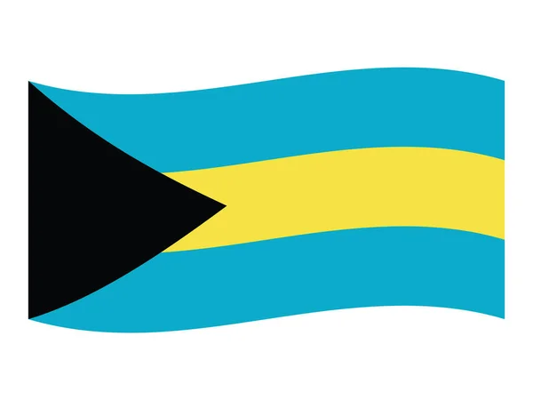 Waving Flat Flag Central American Country Bahamas — Stock Vector