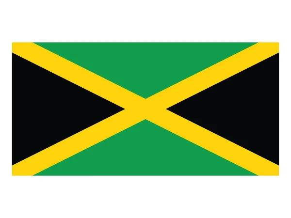 Bandera Plana Del País Centroamericano Jamaica — Archivo Imágenes Vectoriales