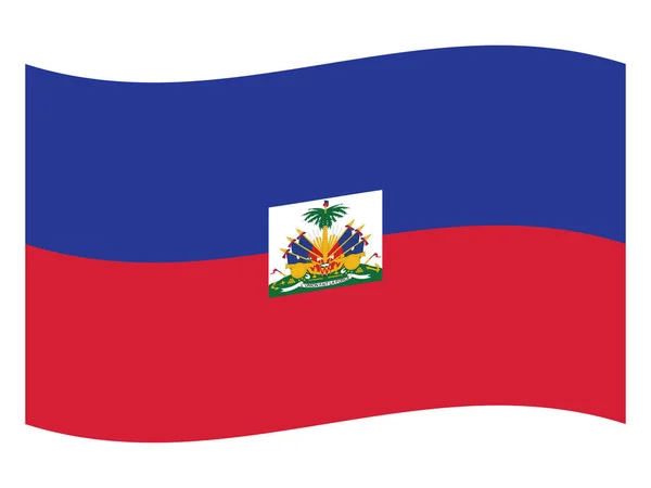 Vlakke Vlag Zwaaien Van Midden Amerikaans Land Haïti — Stockvector