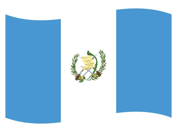 Vlnící Plochá Vlajka Středoamerické Země Guatemala — Stockový vektor