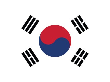 Güney Kore Asya Ülkesinin Düz Bayrağı