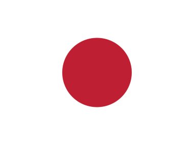 Japonya Asya Ülkesinin Düz Bayrağı