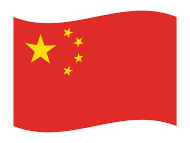 Çin Asya Ülkesinin Düz Bayrağı Dalgalanıyor