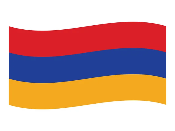 Asya Ülkesi Ermenistan Düz Bayrağı Dalgalanıyor — Stok Vektör