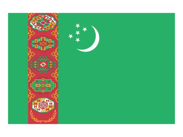 Bandera Plana Del País Asiático Turkmenistán — Vector de stock