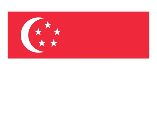 Drapeau Plat Pays Asiatique Singapour — Image vectorielle