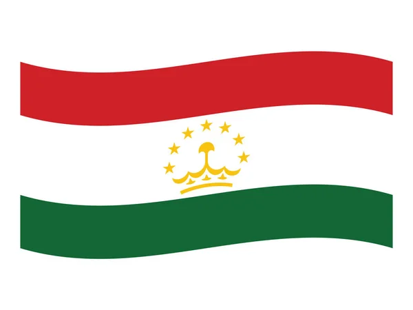 Vlnění Ploché Vlajky Asijské Země Tádžikistán — Stockový vektor