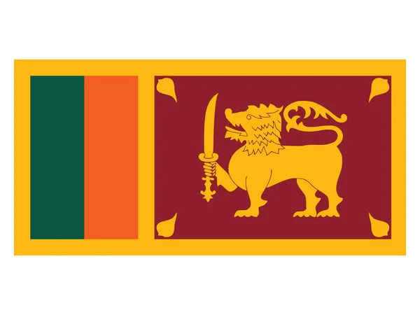 Sri Lanka Ázsiai Országának Lapos Lobogója — Stock Vector