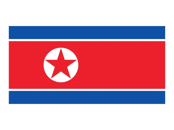 Flat Flag Asian Country North Korea — Stockový vektor