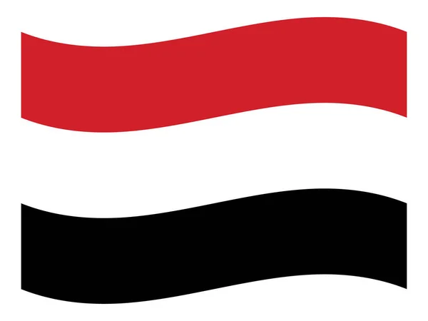 Размахивая Плоским Флагом Азиатской Страны Йемен — стоковый вектор
