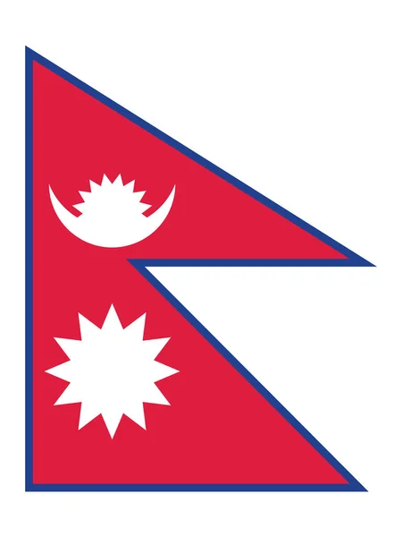Płaska Flaga Kraju Azjatyckiego Nepalu — Wektor stockowy