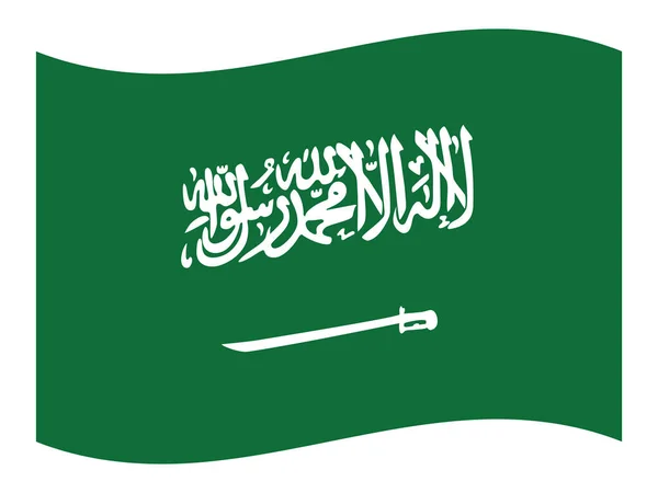 Flagge Des Asiatischen Landes Saudi Arabien Schwenken — Stockvektor