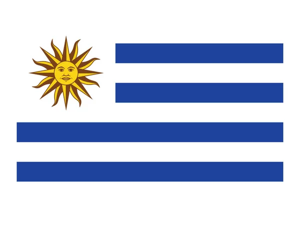Bandera Plana Del País Suramericano Uruguay — Archivo Imágenes Vectoriales
