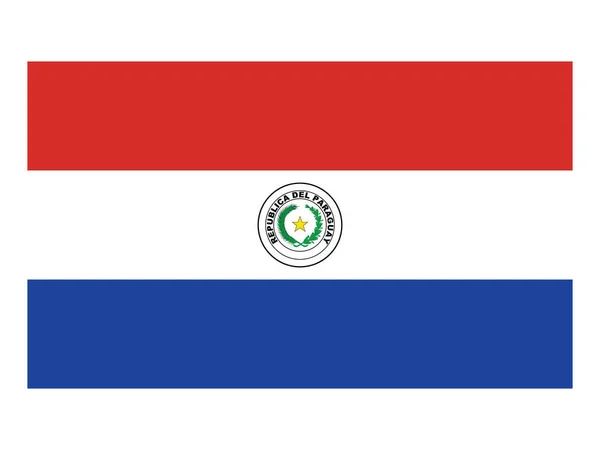 Flagga Sydamerikanska Landet Paraguay — Stock vektor