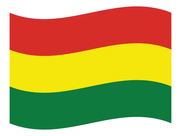 南美洲玻利维亚国飘扬的扁平国旗 — 图库矢量图片