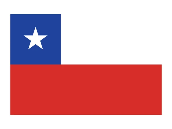 Flaga Płaska Południowoamerykańskiego Kraju Chile — Wektor stockowy