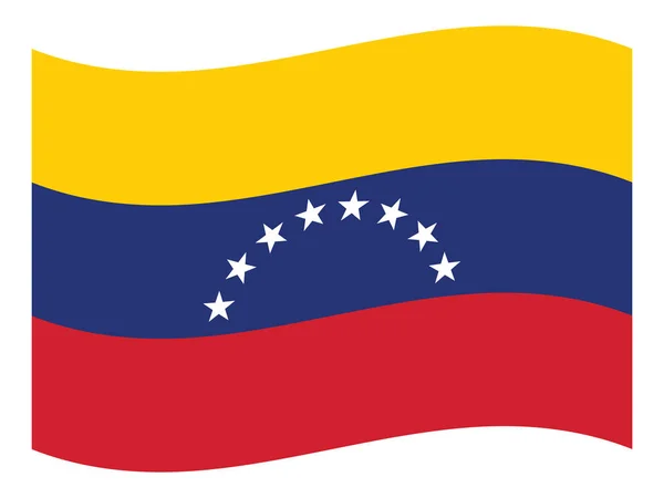 委内瑞拉南美国家飘扬的扁平国旗 — 图库矢量图片