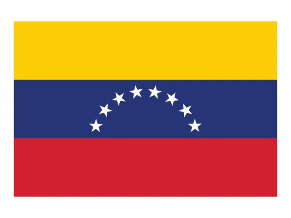 南美洲国家委内瑞拉的扁平国旗 — 图库矢量图片