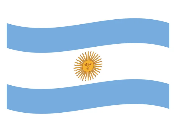 Waving Flat Flag South American Ország Argentína — Stock Vector