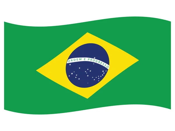 Macha Płaska Flaga Południowoamerykańskiego Kraju Brazylia — Wektor stockowy