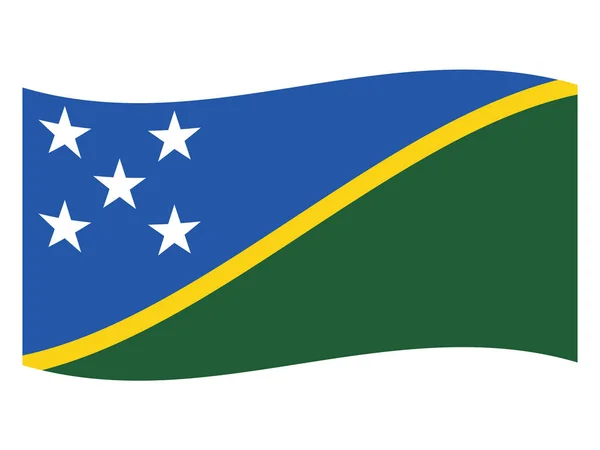 ソロモン諸島のオセアニア国の平旗を振る — ストックベクタ