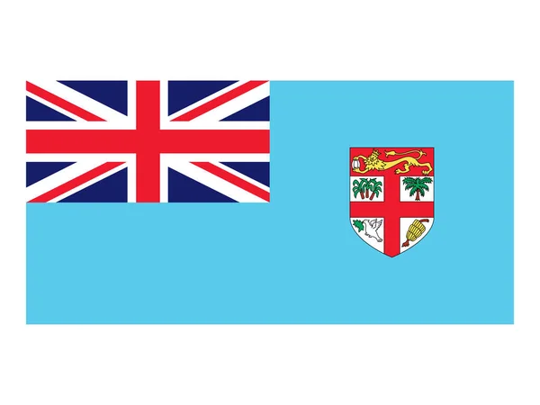 Flat Flag Oceania Country Fiji — Stock Vector