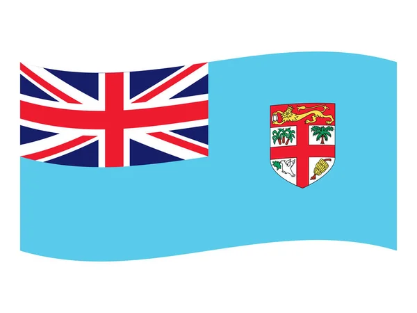 Κυματιστή Επίπεδη Σημαία Της Χώρας Ωκεανίας Των Φίτζι — Διανυσματικό Αρχείο