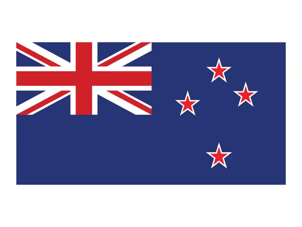 Flat Flag Oceania Country New Zealand — Stock Vector