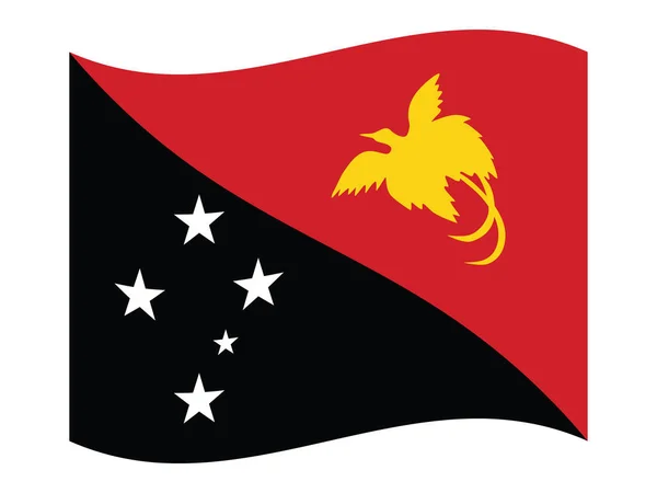 Viftande Flagga Oceanien Land Papua Nya Guinea — Stock vektor