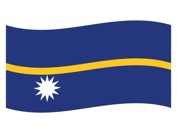 Okyanus Ülkesi Nauru Nun Düz Bayrağı Dalgalanıyor — Stok Vektör