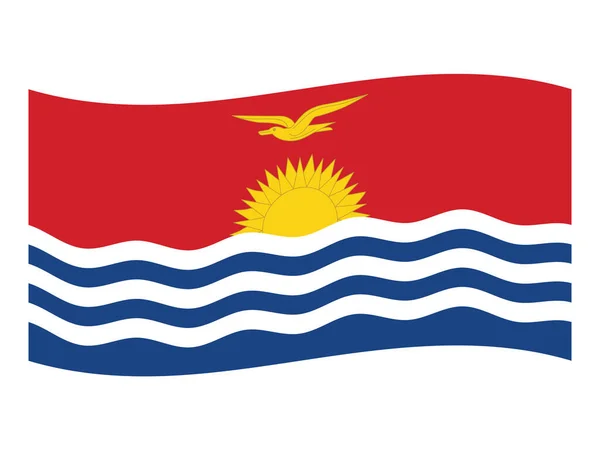 Viftande Flagga Oceanien Land Kiribati — Stock vektor