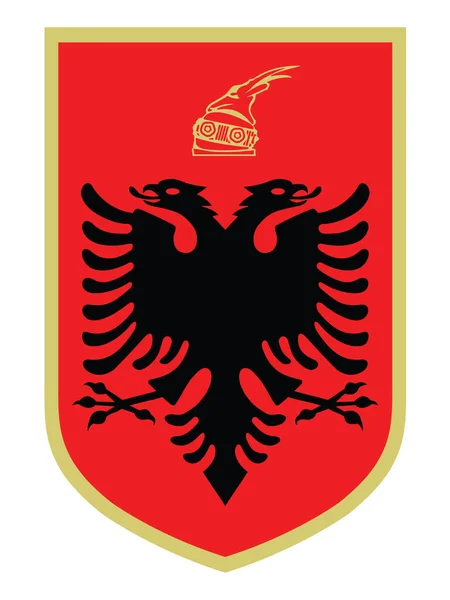 Complejo Detallado Vector Ilustración Del Escudo Armas Albania — Vector de stock