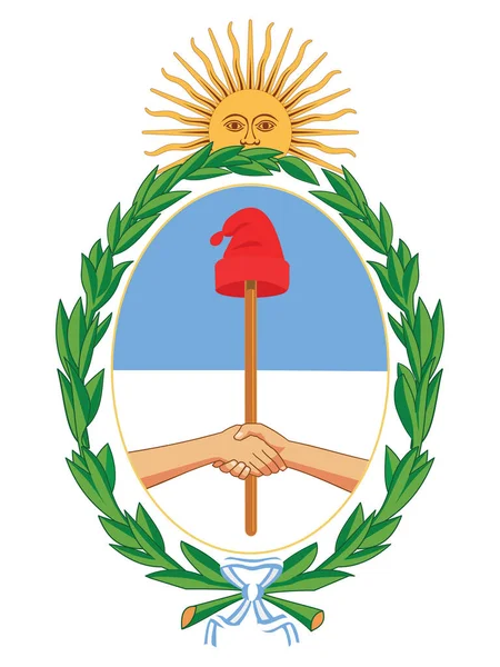 Complejo Vector Detallado Ilustración Del Escudo Armas Argentina — Vector de stock