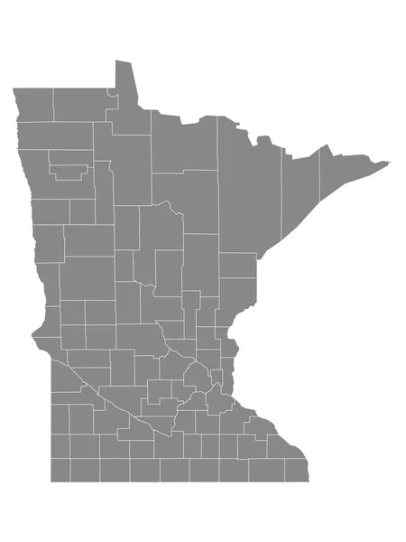 Abd Nin Minnesota Eyaletinin Gri Ülke Haritası — Stok Vektör