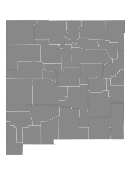 Carte Des Comtés Gray Outline État Américain Nouveau Mexique — Image vectorielle