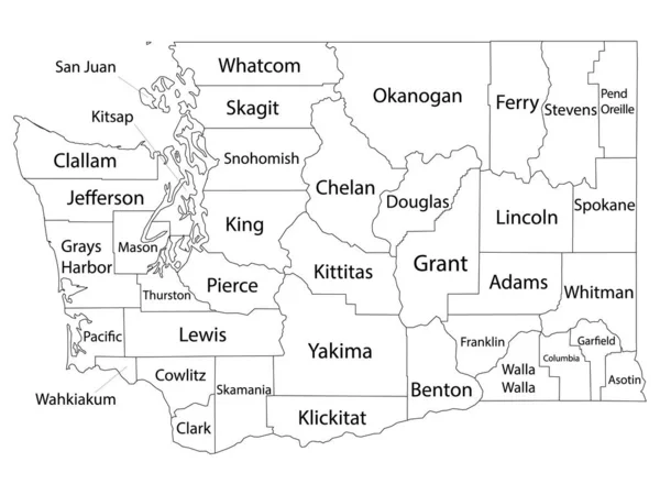 Carte Des Comtés Aux Contours Blancs Avec Les Noms Des — Image vectorielle