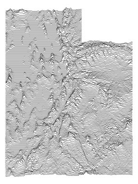 ABD Federal Eyaleti Utah Topografik Yardım Tepeleri ve Vadileri Haritası