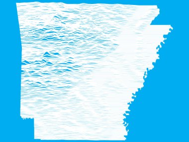 Blue Pürüzsüz Topografik Yardım Tepeleri ve Vadileri ABD Federal Eyaleti Arkansas Haritası